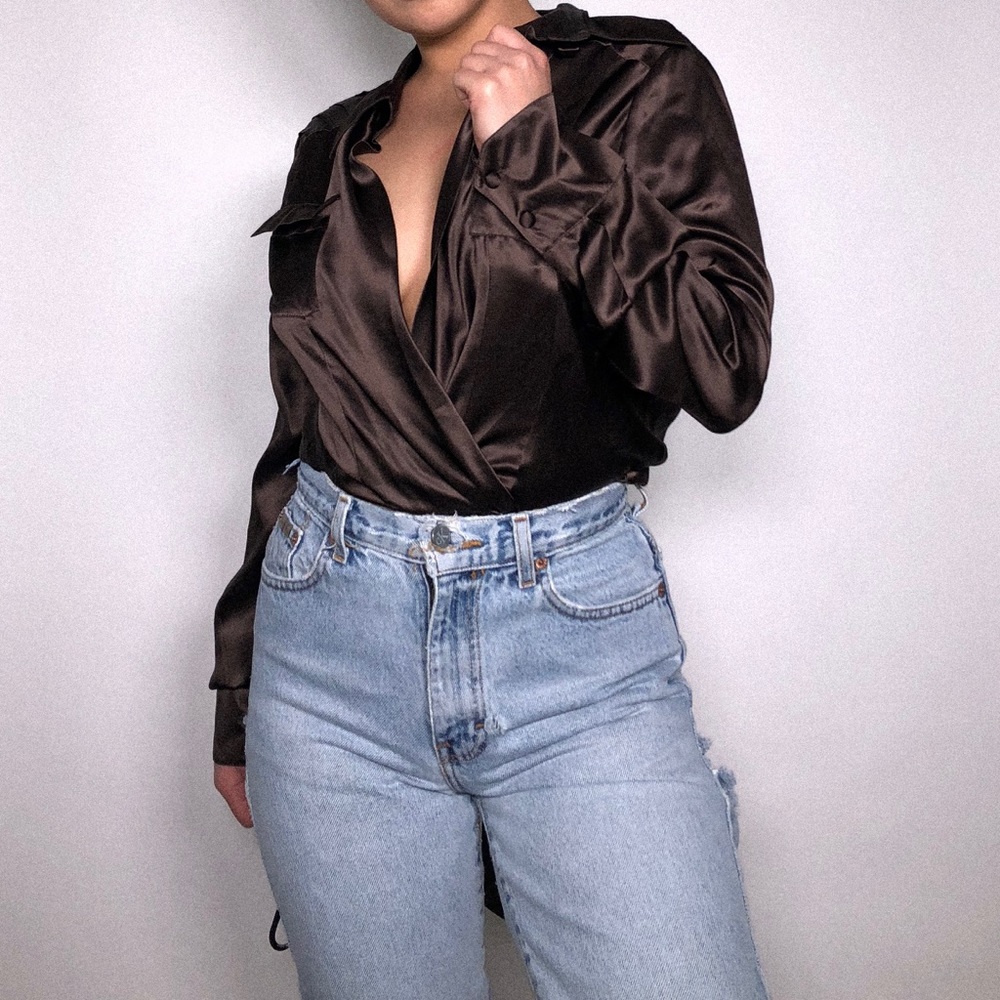 DVF 100% silk wrap top